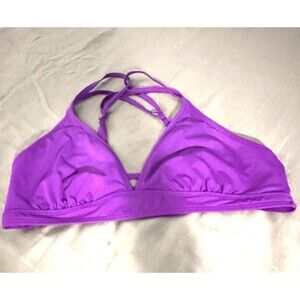 Athleta Women's Bright Purple Sporty Athletic Bra & Bikini Top, 3 Straps Sz L